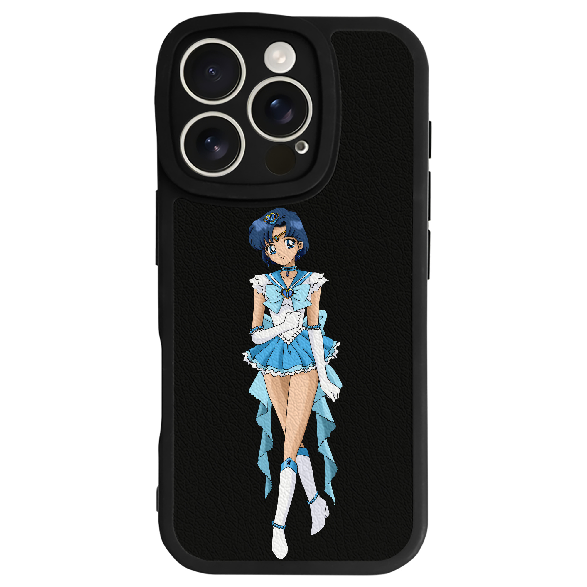 （画像用） 美少女戦士セーラームーン 水野 亜美 みずの あみ Sailor Moon Mizuno Ami 【iPhone 16シリーズ対応】シリコンスマホケース（レザー調） 材質：シリコン